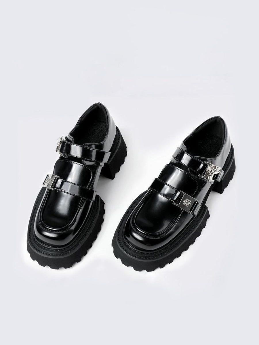 Chunky Heeled Ankle Strap Mary Jane Pumps