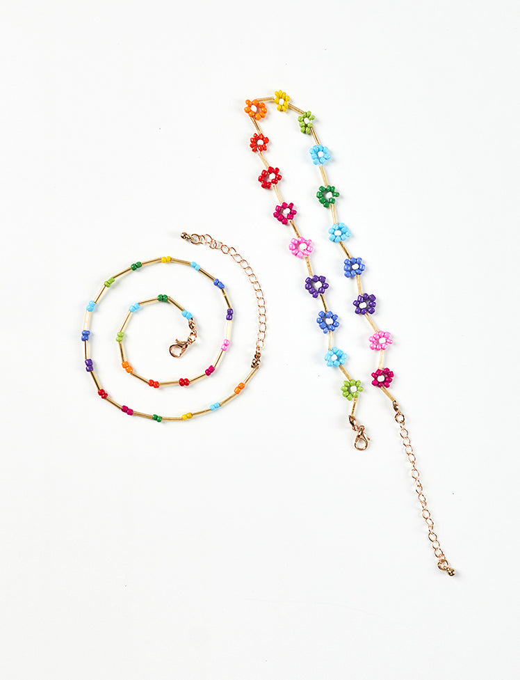 Ethnic Colorful Double Necklace Bracelet