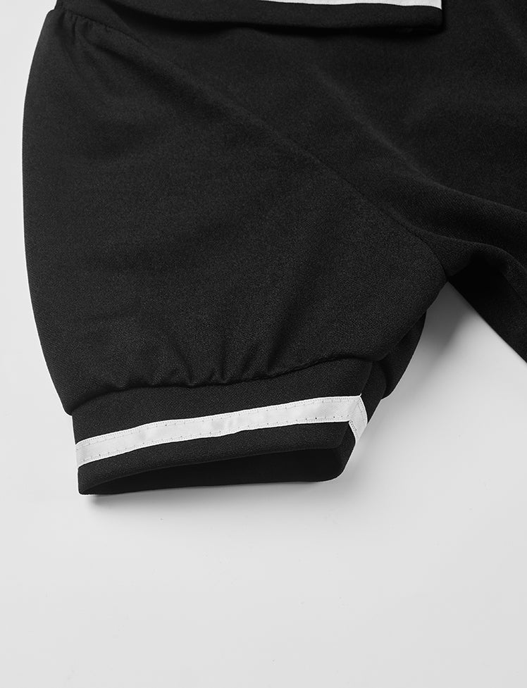 Sailor Collar Buckle Short Sleeve Dress