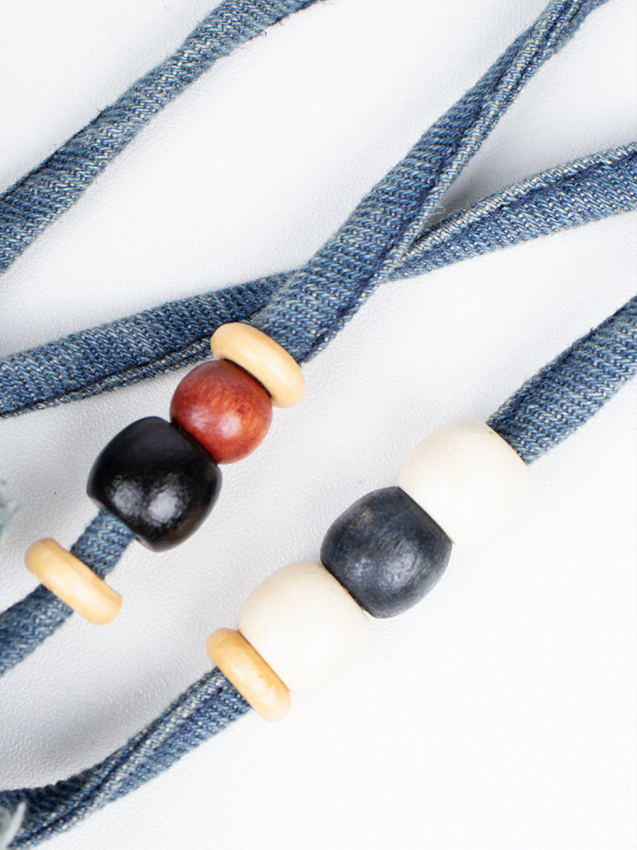 Tasseled Denim Camisole Dress