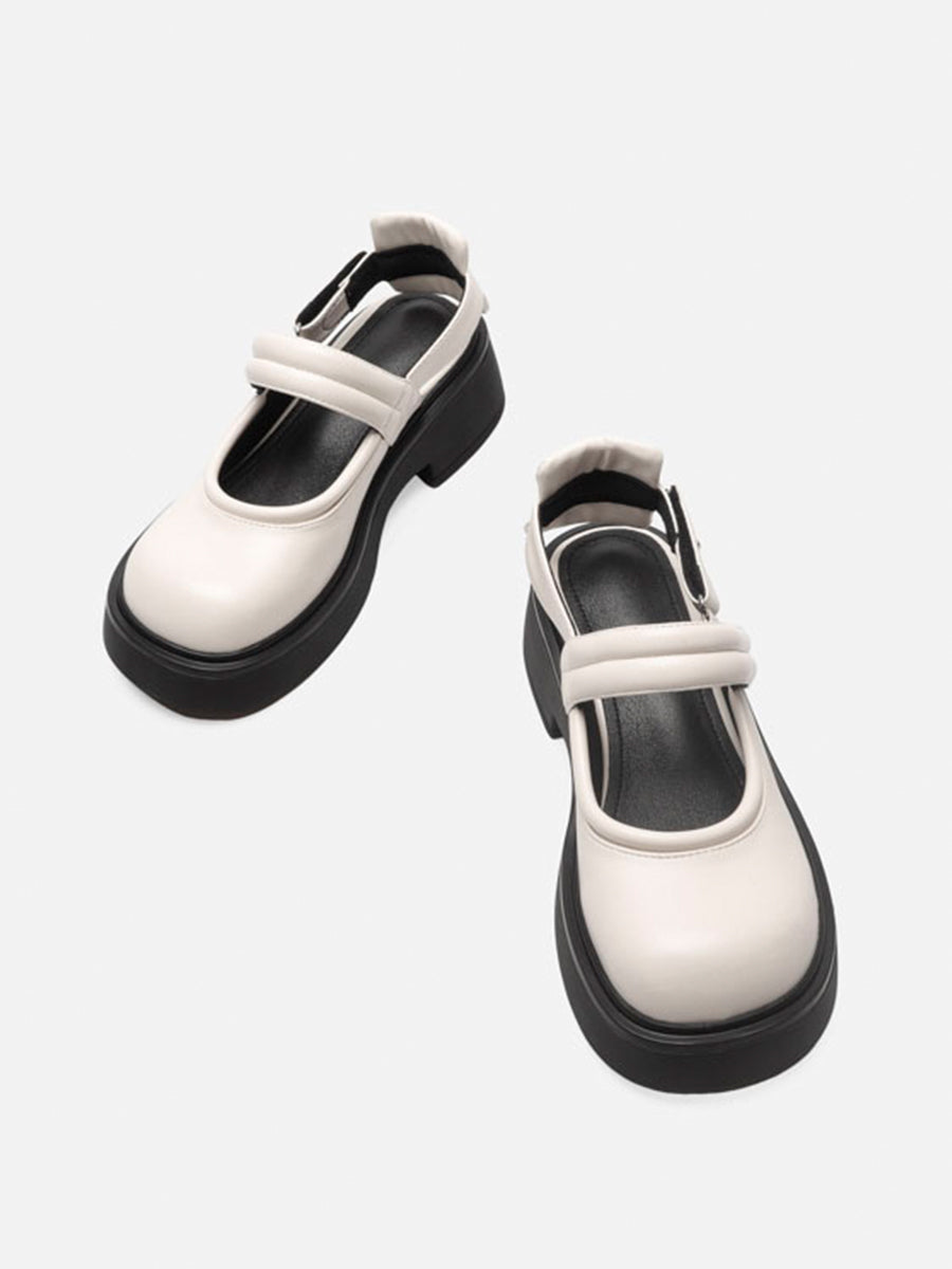 Chunky Heeled Ankle Strap Mary Jane Pumps