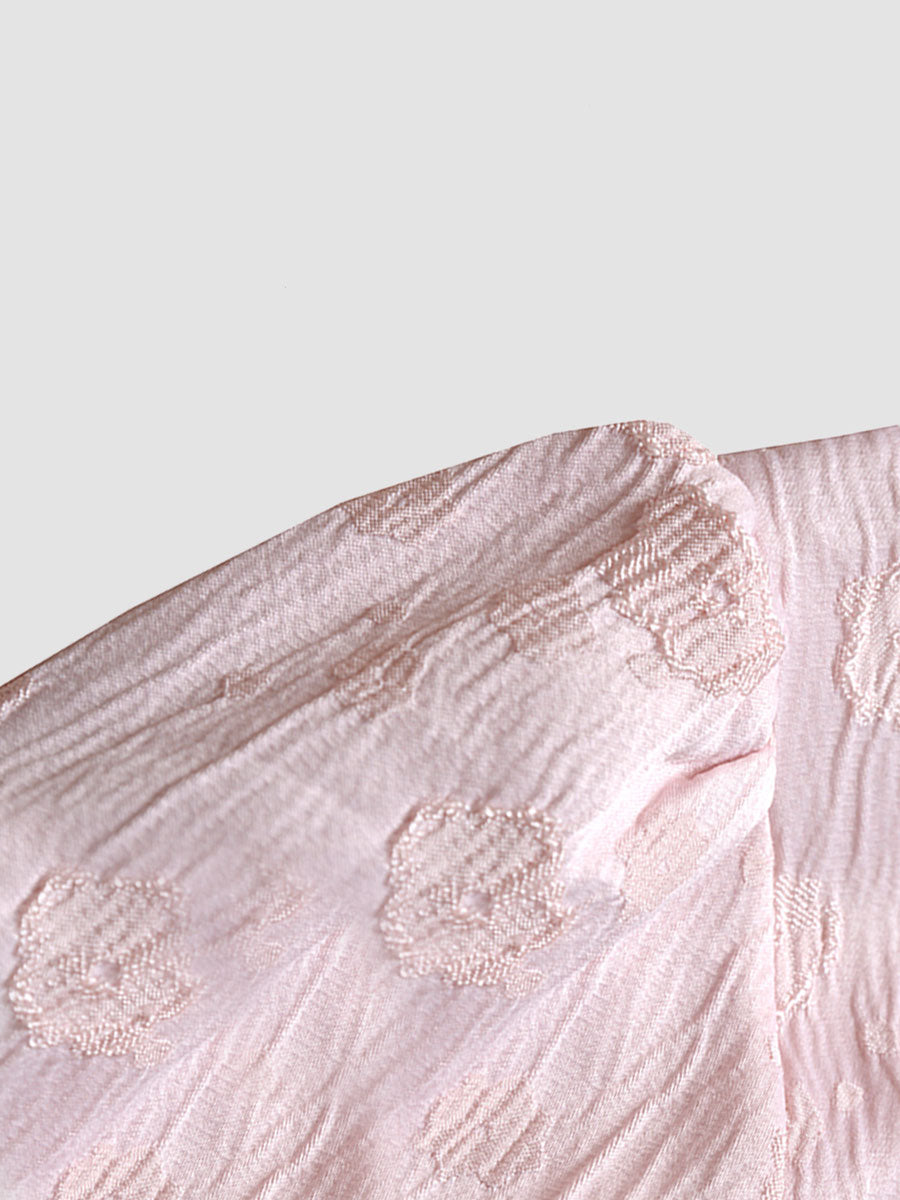 Women's Pink Jacquard Chinese Cheongsam Midi Evening Dress