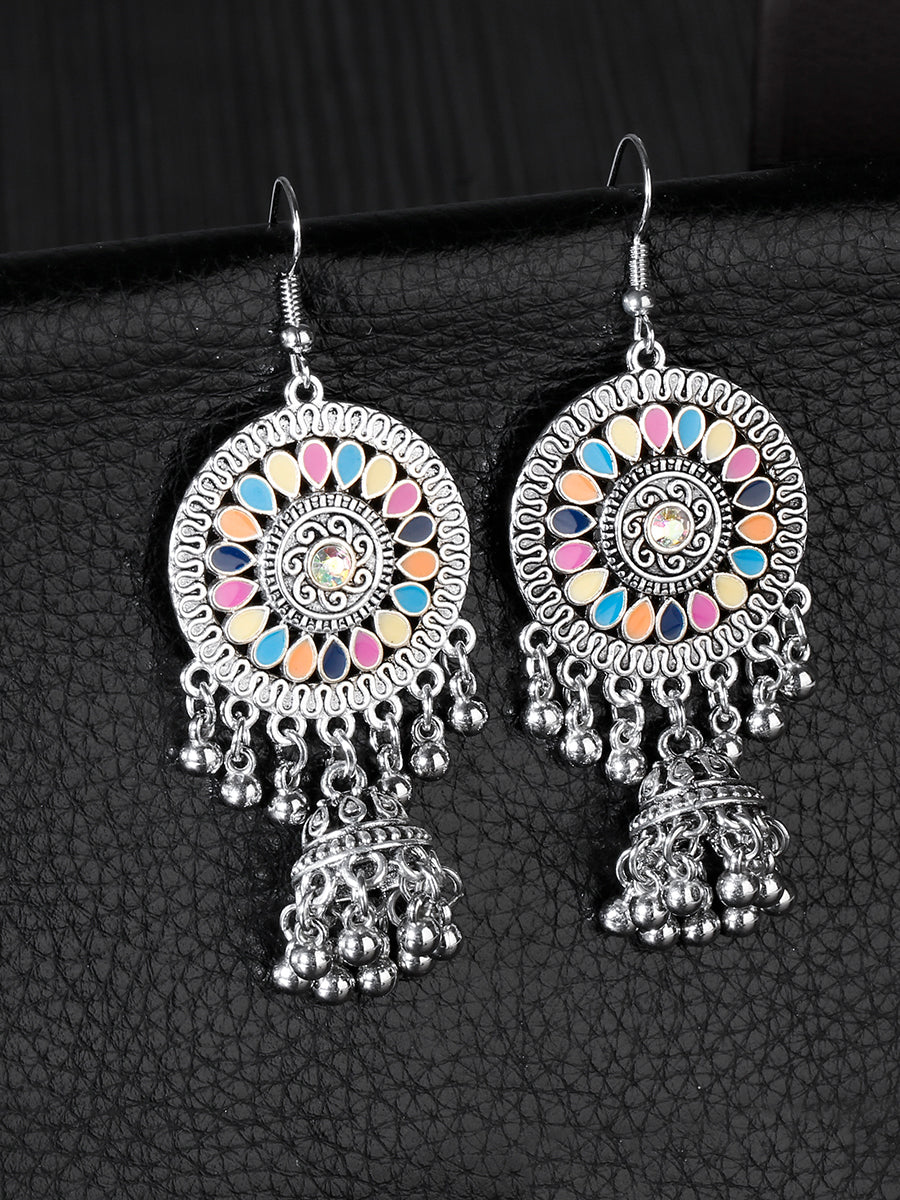 Bohemian Tassel Faux Malachite Earrings