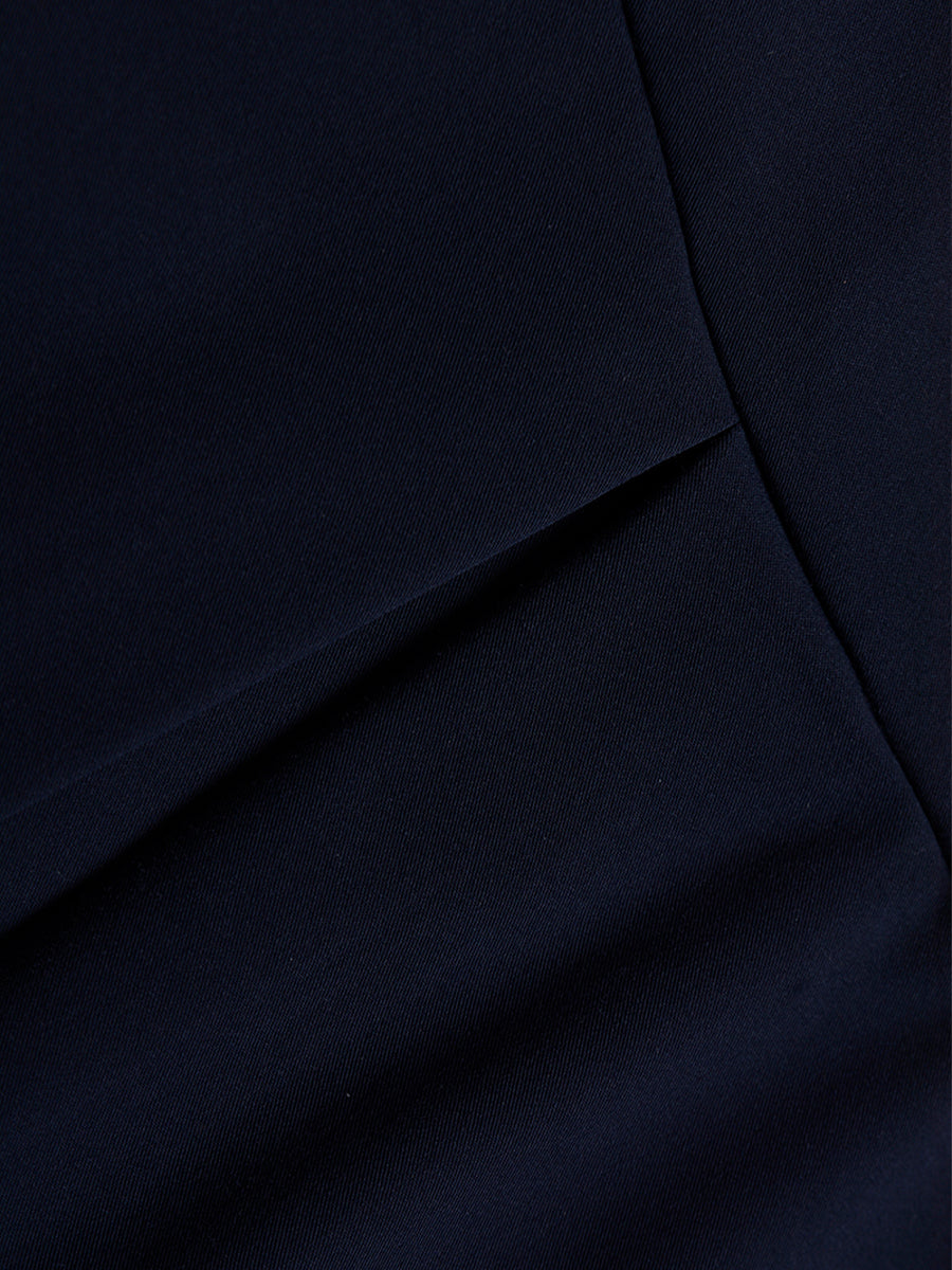 Pink Navy Collar Top &Pleated Skirt Set