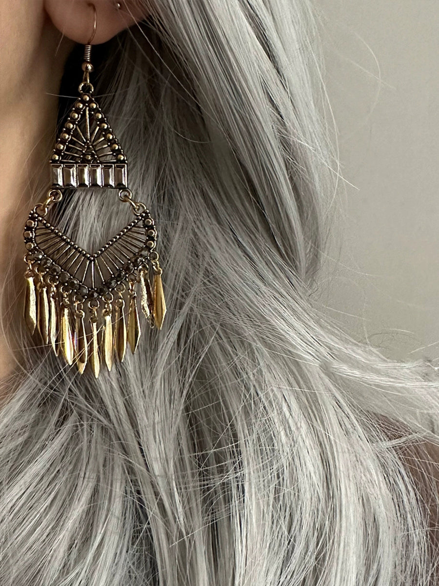 Vintage Tassel Zirconia Earrings