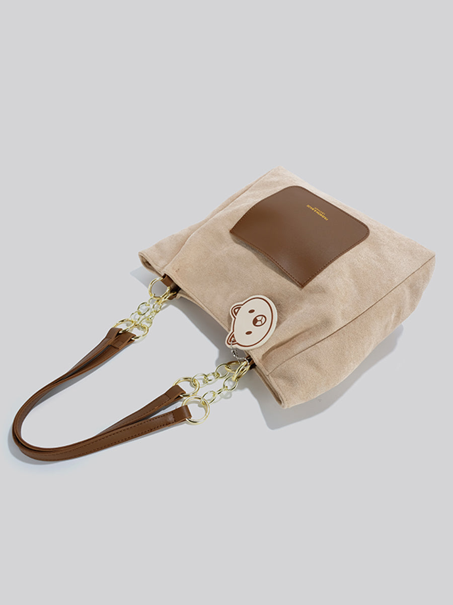 Velvet Bear Charm Tot Bag
