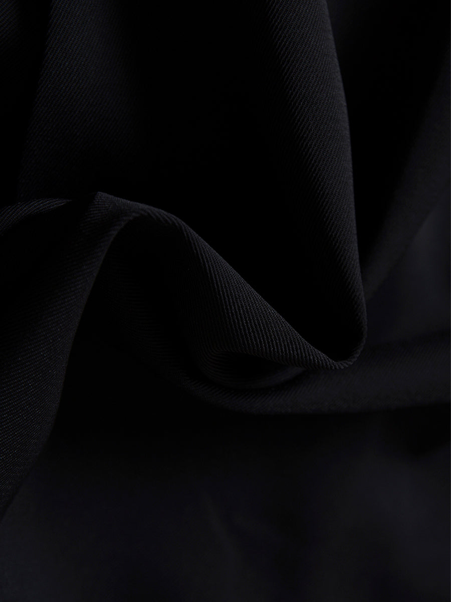 Hepburn V-neck Black Halter Dress