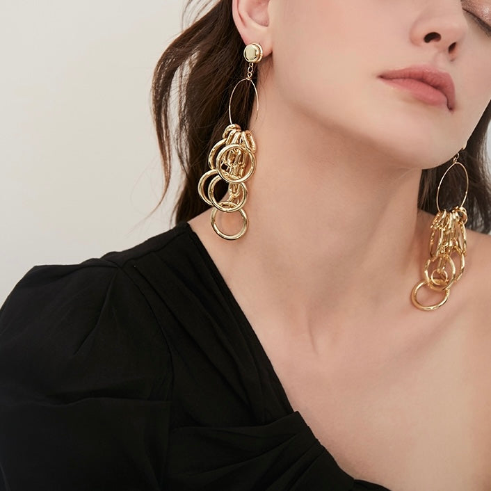 Circle Patchwork Earrings