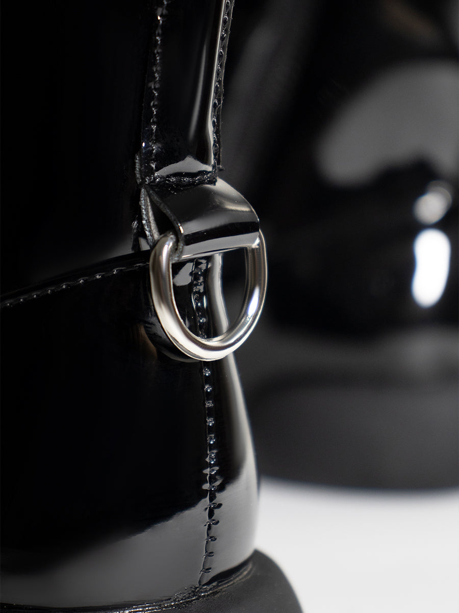 Artificial Patent PU Boots