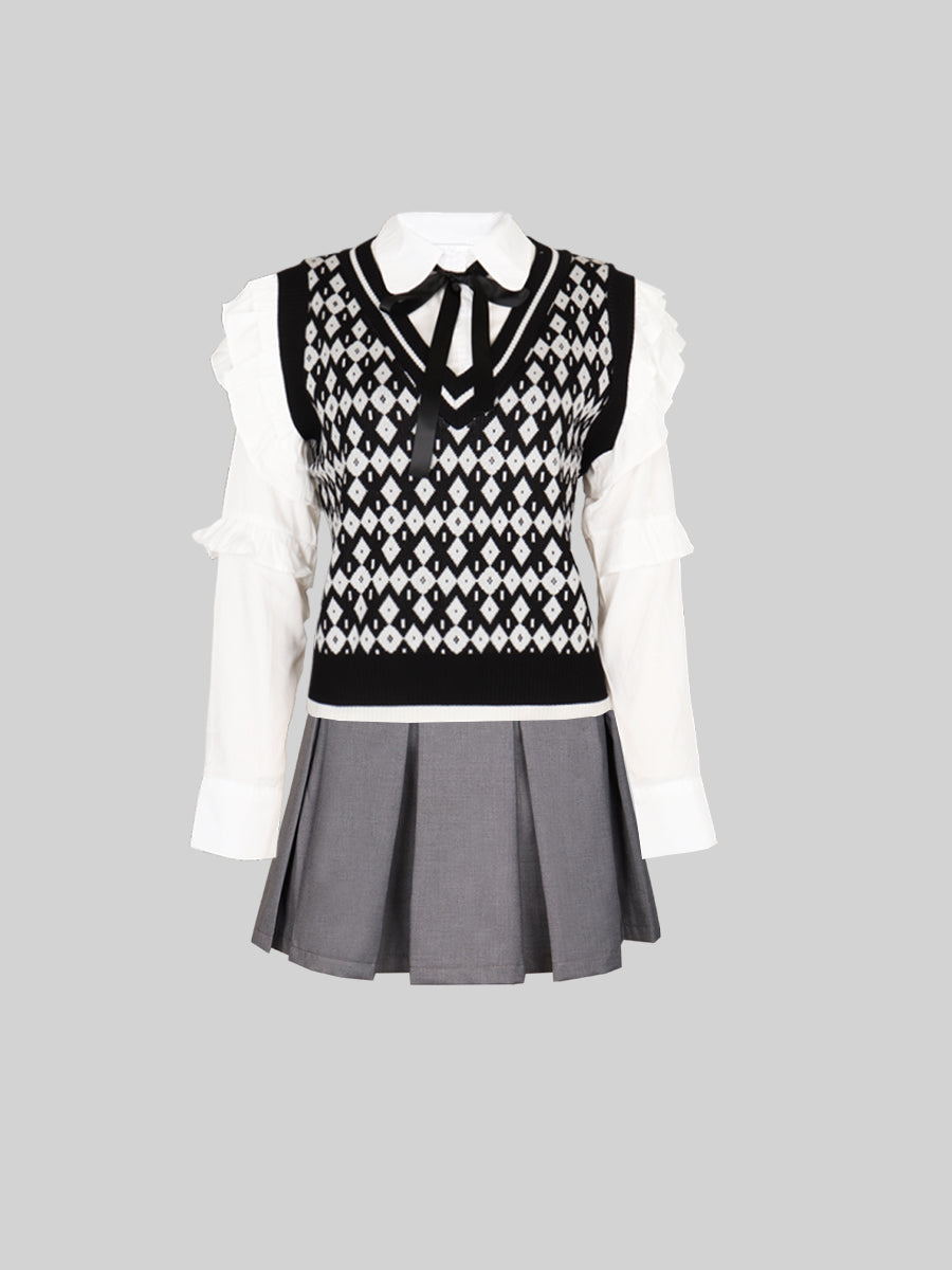 Grey Pleated Skirt