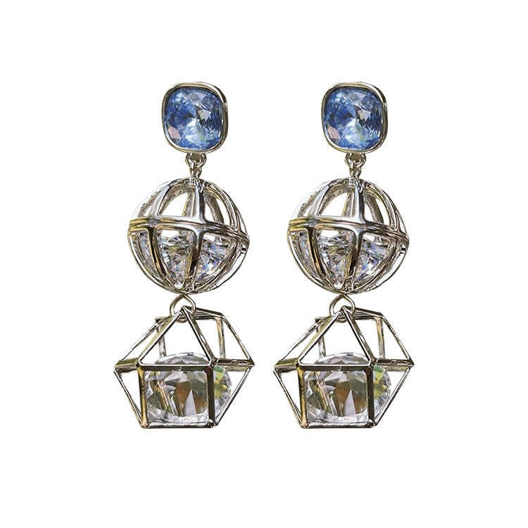Geometric Crystal Earrings