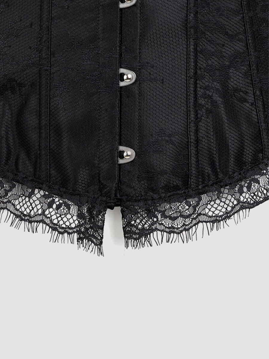 Lace Long Sleeve Corset Top