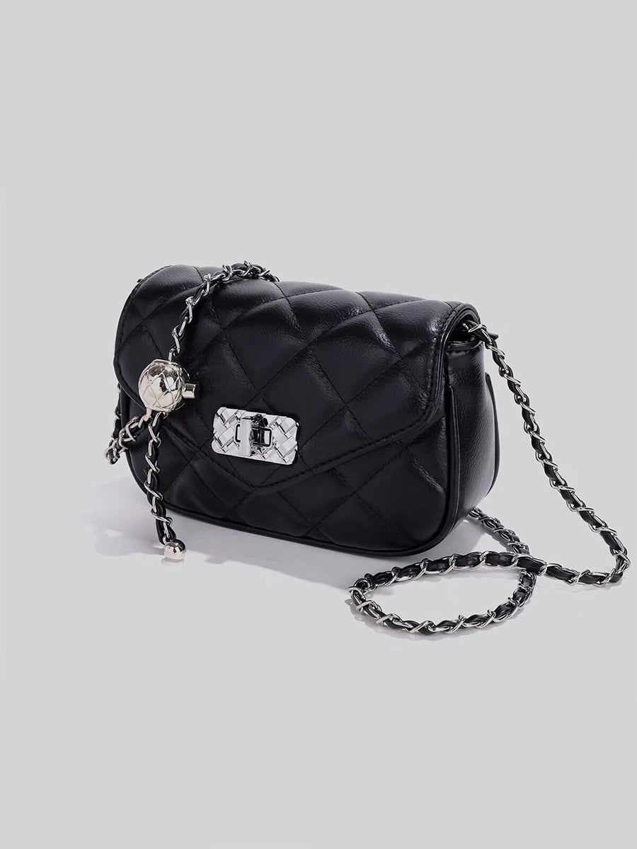 Leather Chain Rhombus Bag