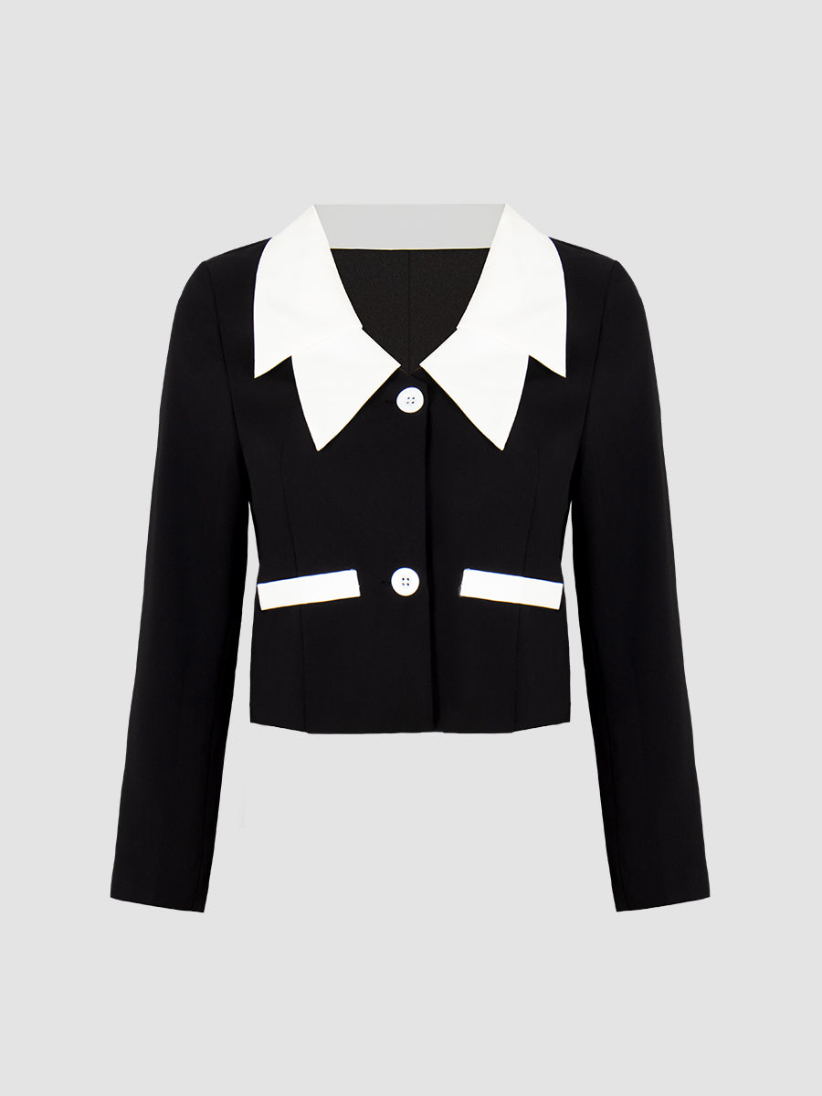 Blouse Blazer & Pleated Skirt Set
