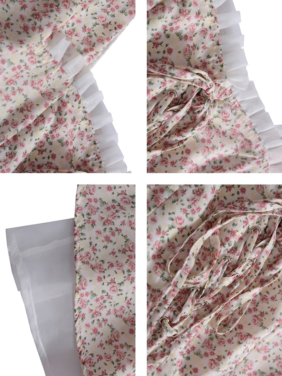 Floral V-neck Lace Dress