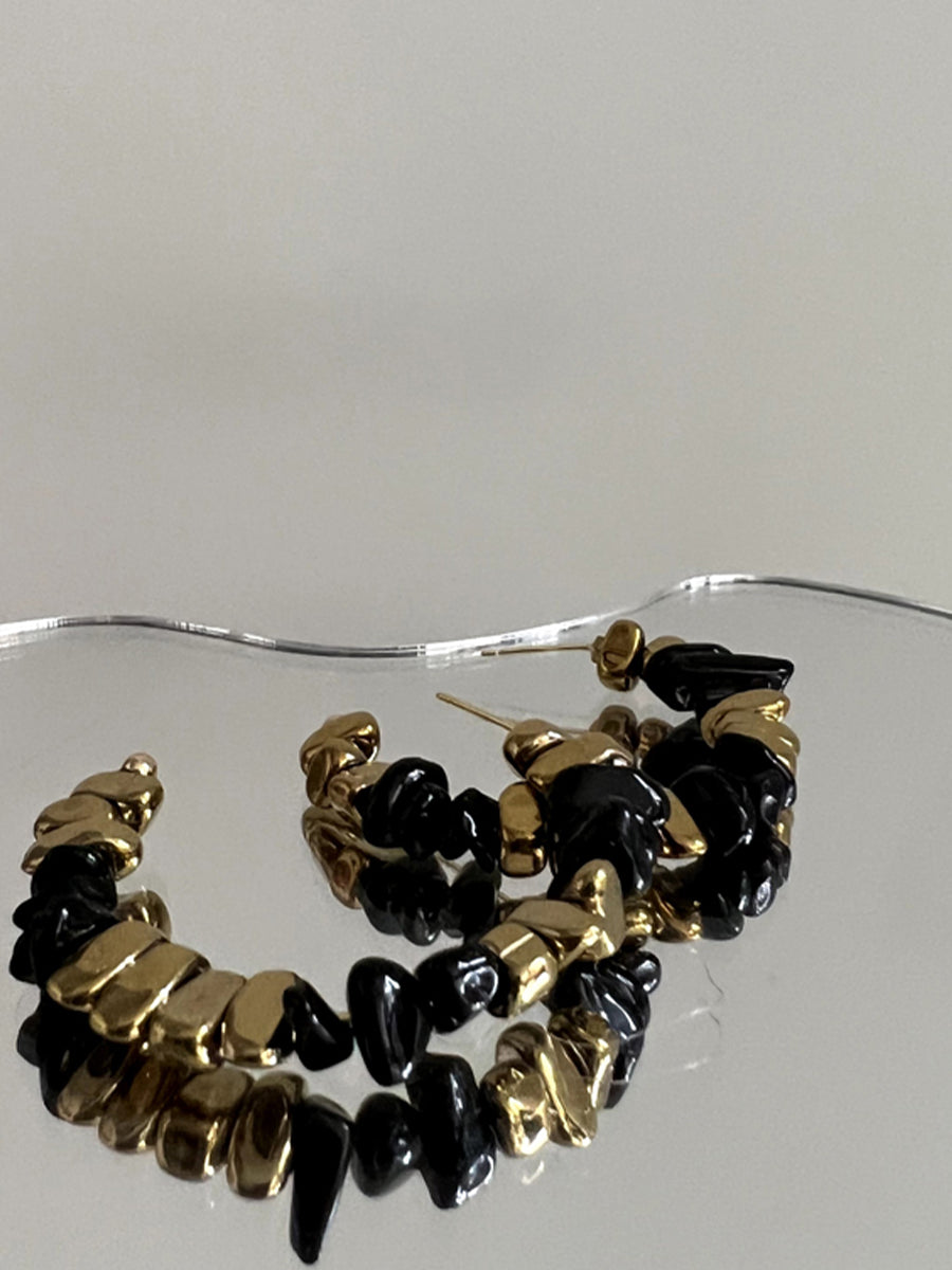 Irregular Little Square Circle Earrings