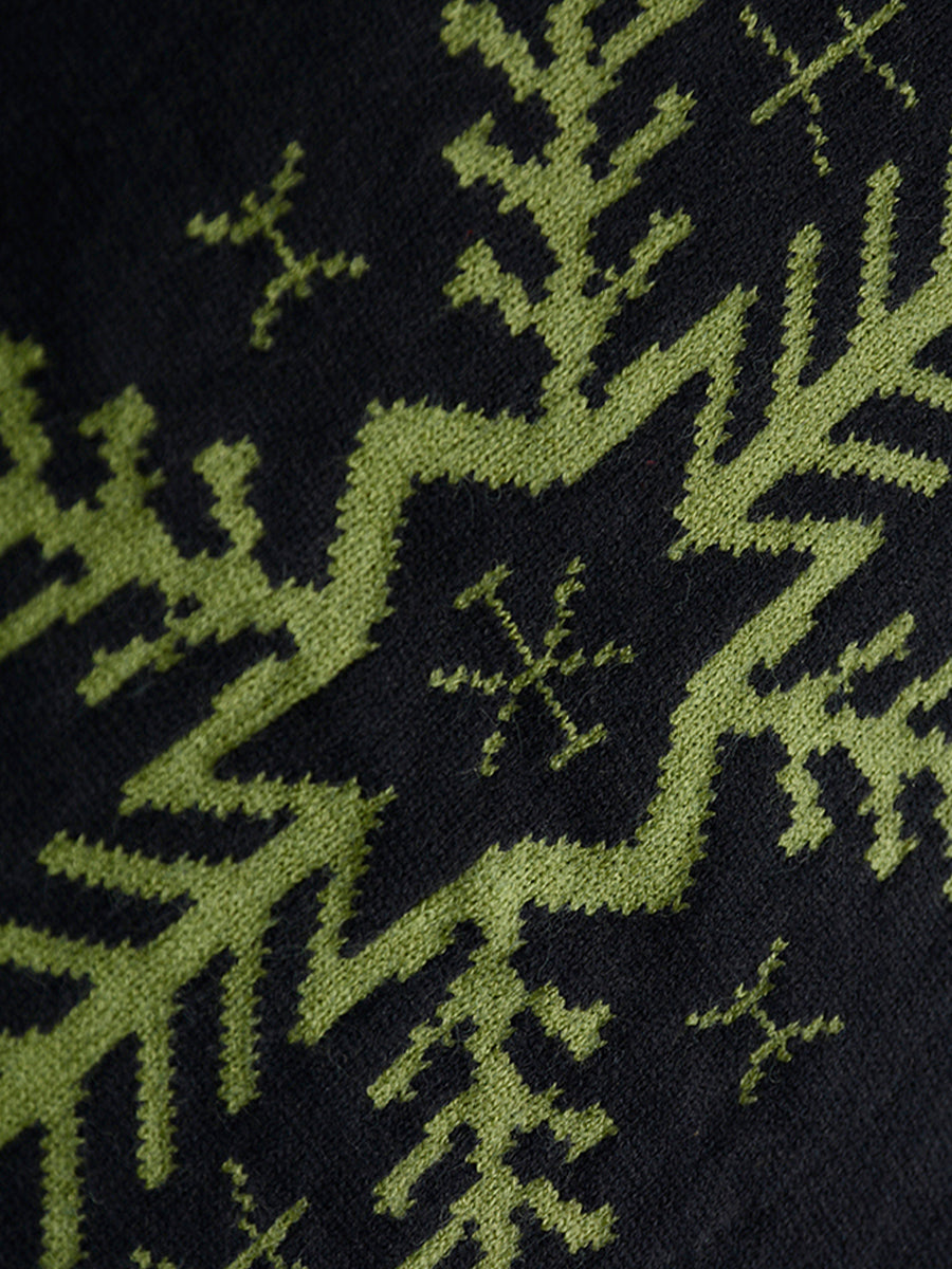 Loose Snowflake Pattern Knit Sweater