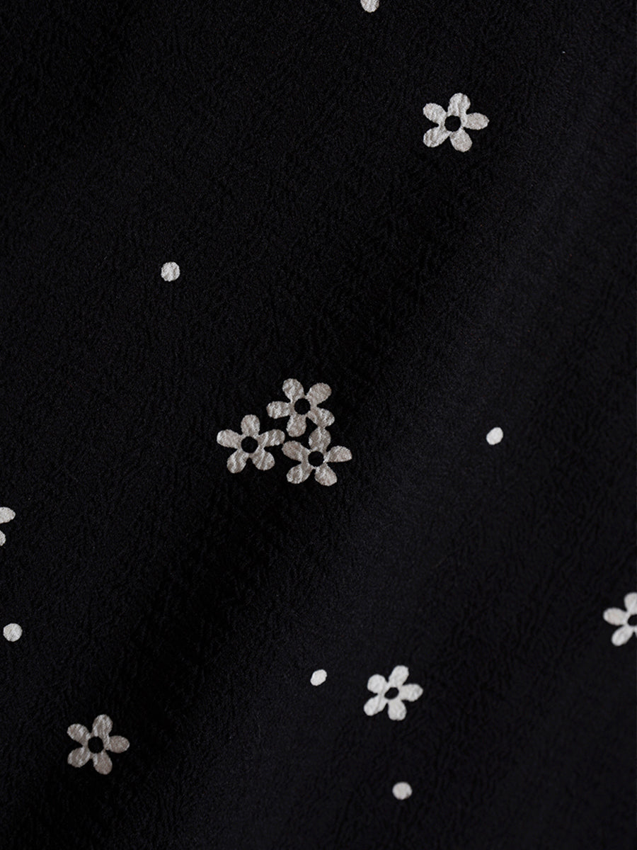 Elegant Lace Patchwork Print Dress Black Dress