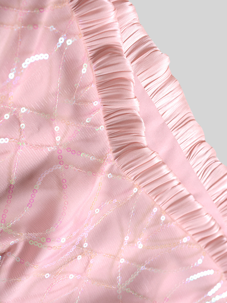 Sweetheart Hollow Bow Midi Pink Dress
