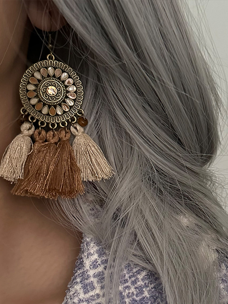 Vintage Dreamcatcher Tassel Earrings