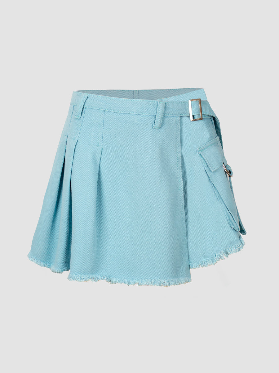 Irregular Solid Color Shorts