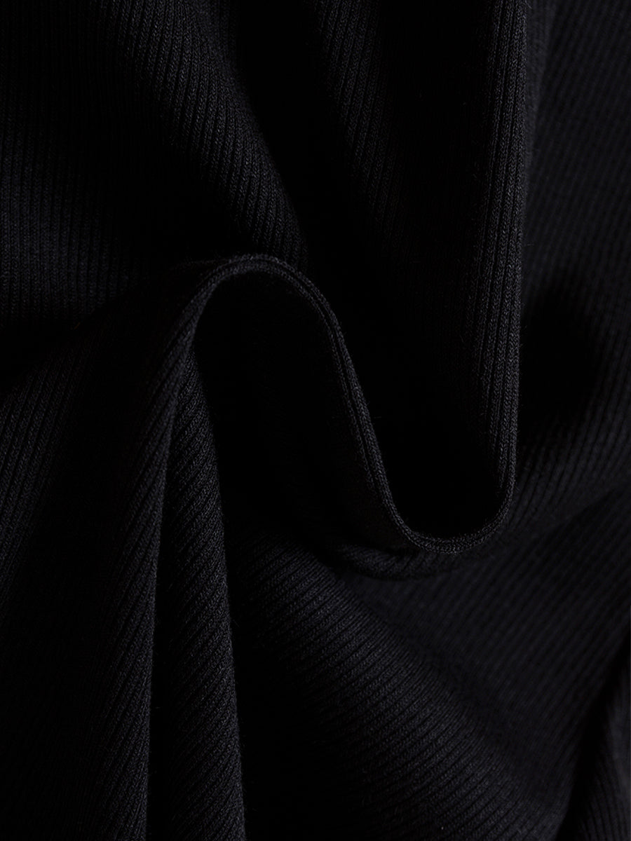 Butterfly Button Black Dress
