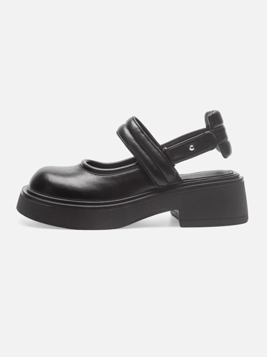 Chunky Heeled Ankle Strap Mary Jane Pumps