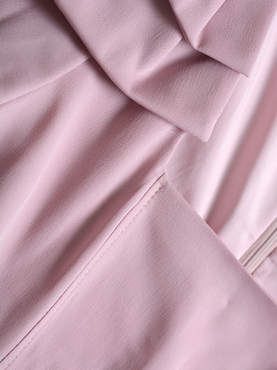 Elegant Dinners Slim Bow Pink Dress