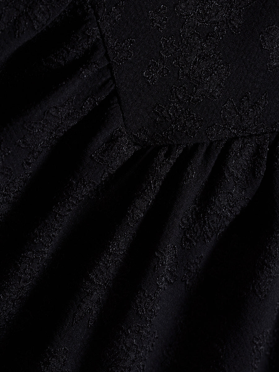 Vintage Jacquard Double Puff Dress