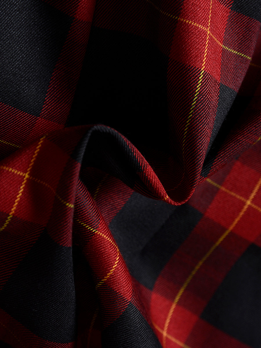 Red Plaid Halter Dress