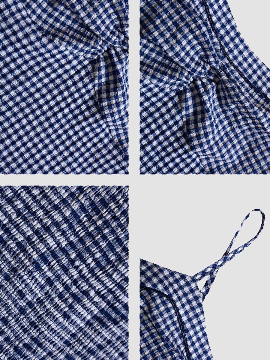 Blue Plaid Camisole Top