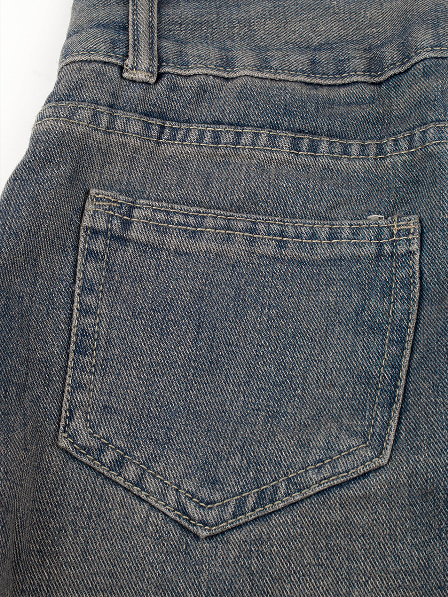 Denim Slim Fit Short Skirt