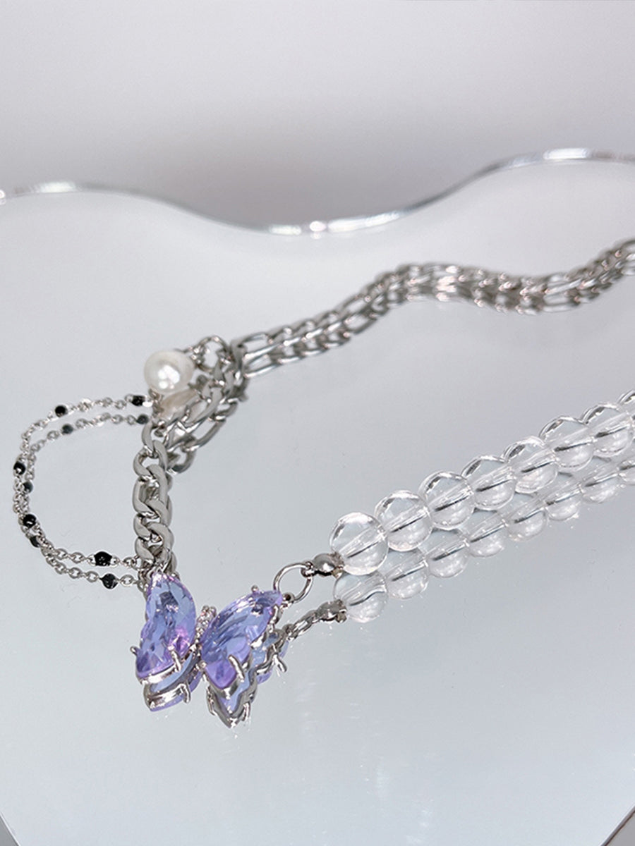 Purple Butterfly Necklace