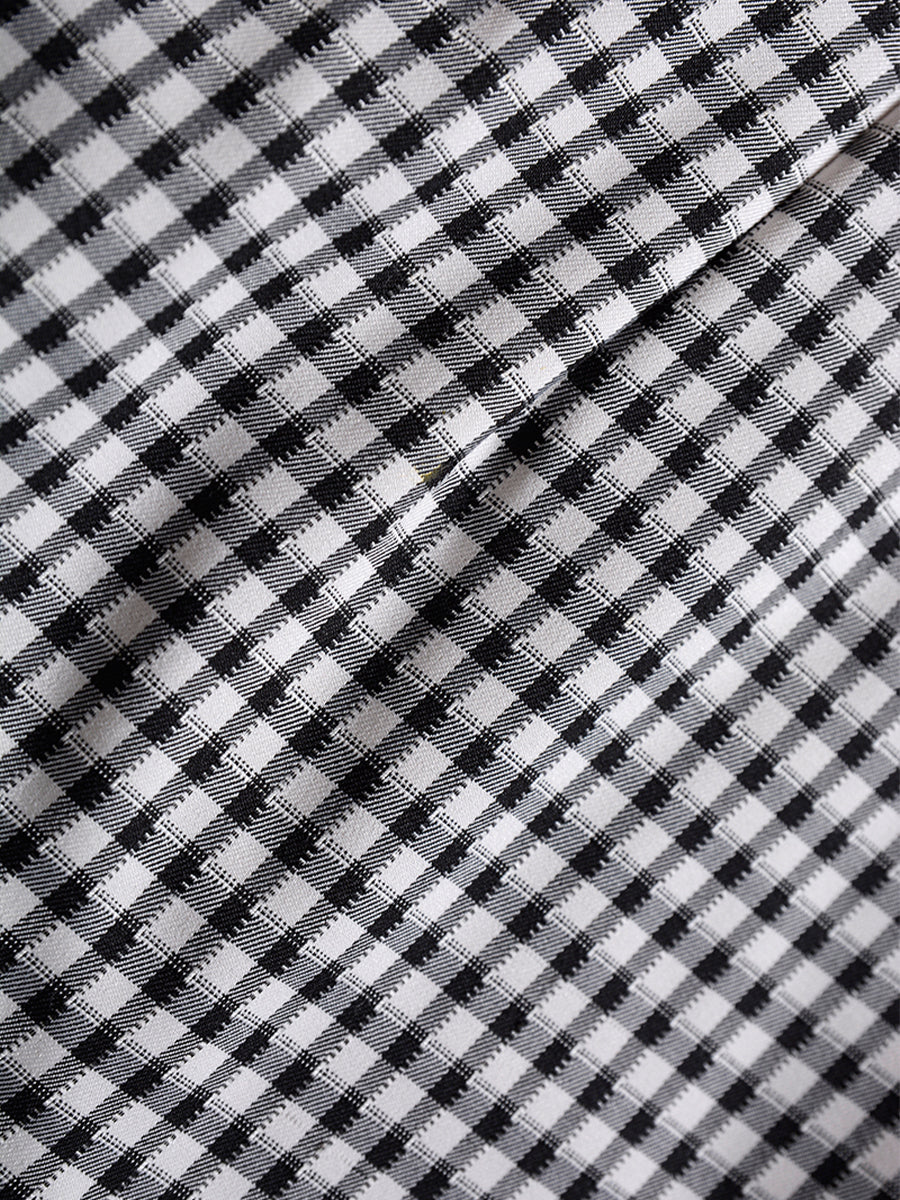 Irregular Plaid Halter Dress