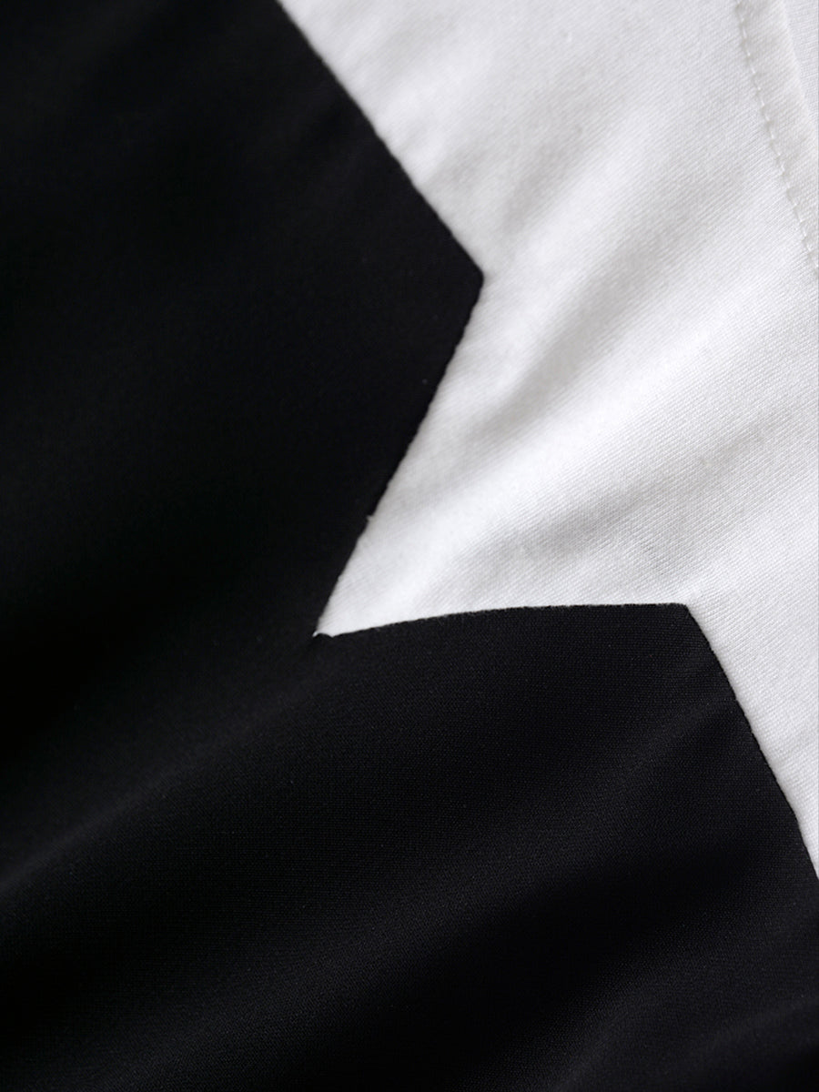 Black And White Patchwork Cake Dress
