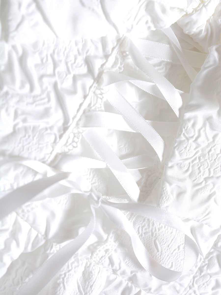 White Short Bow Fairy Dress