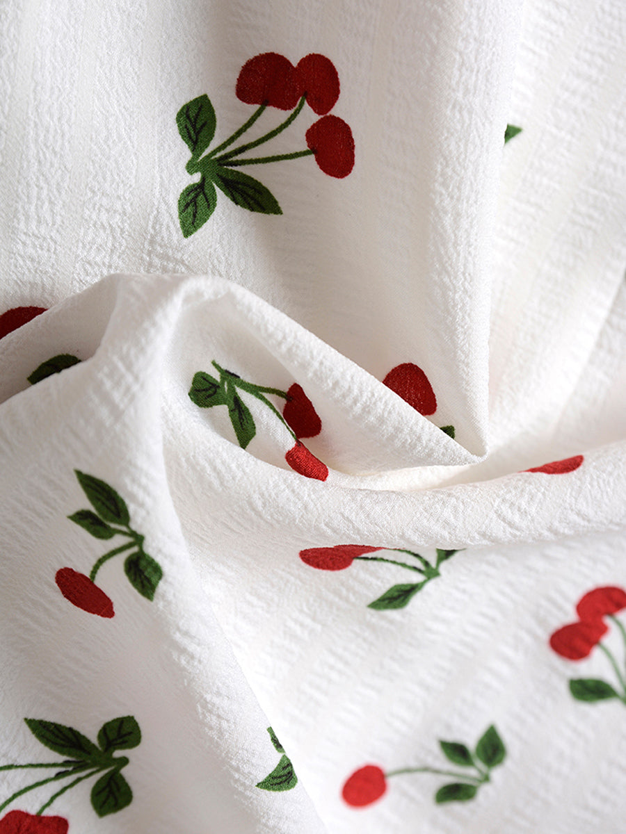 White And Red Floral Short Dress