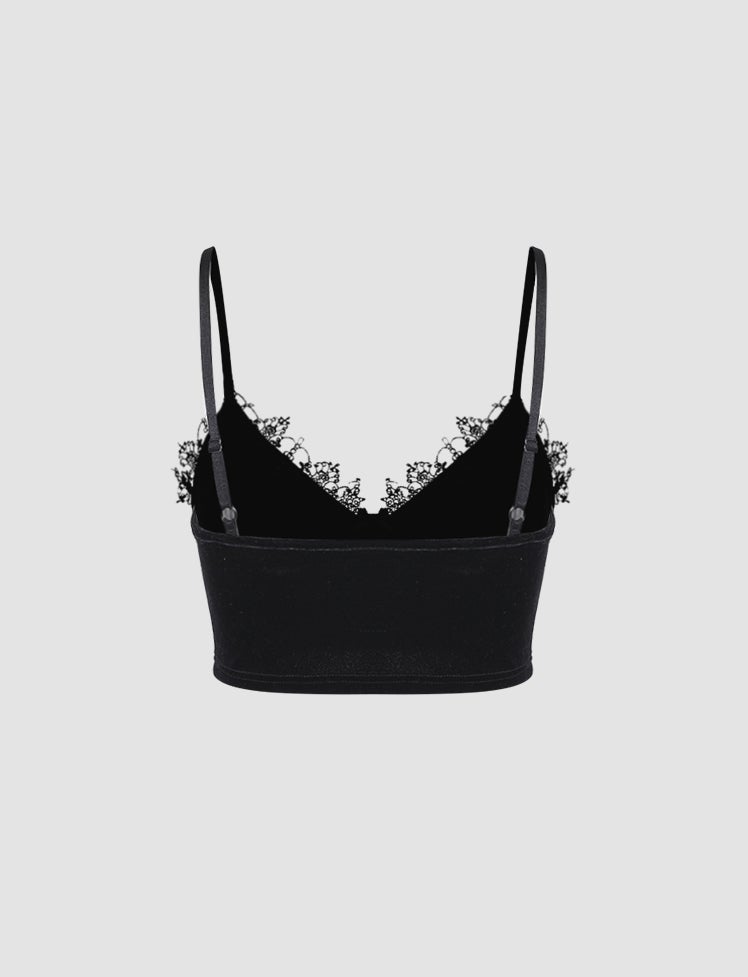 Black Lace Side Vest Tube Top