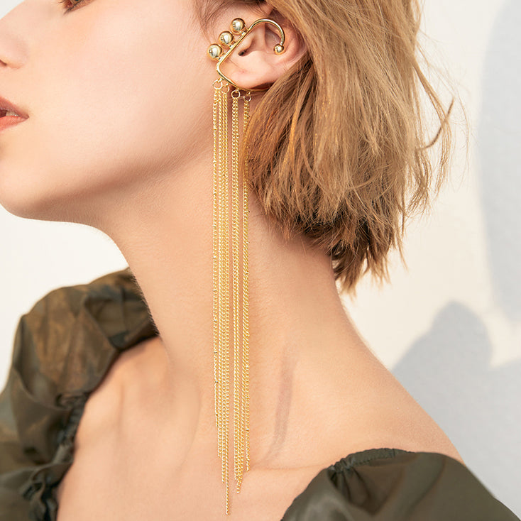 Single Metal Chain Tassel Ear Hook