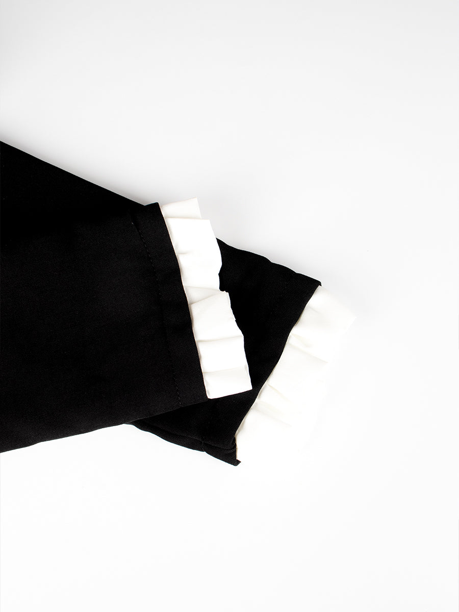Black Slim Fit Suit Dress with Belt