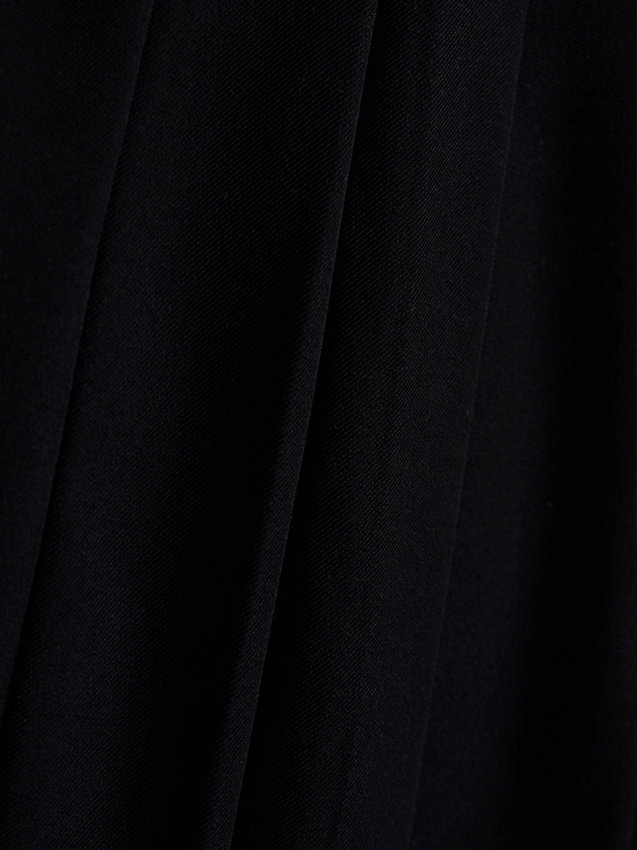 Fake Two Pieces College Style Long-sleeved Pleated Dress