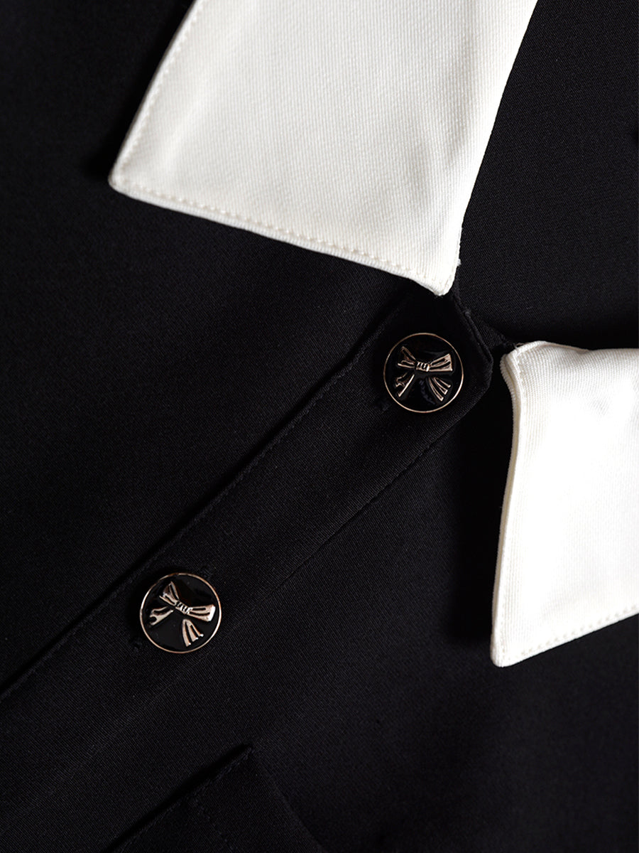 Black Butterfly Polo Dress