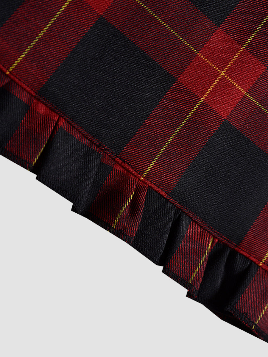 Red Plaid Halter Dress