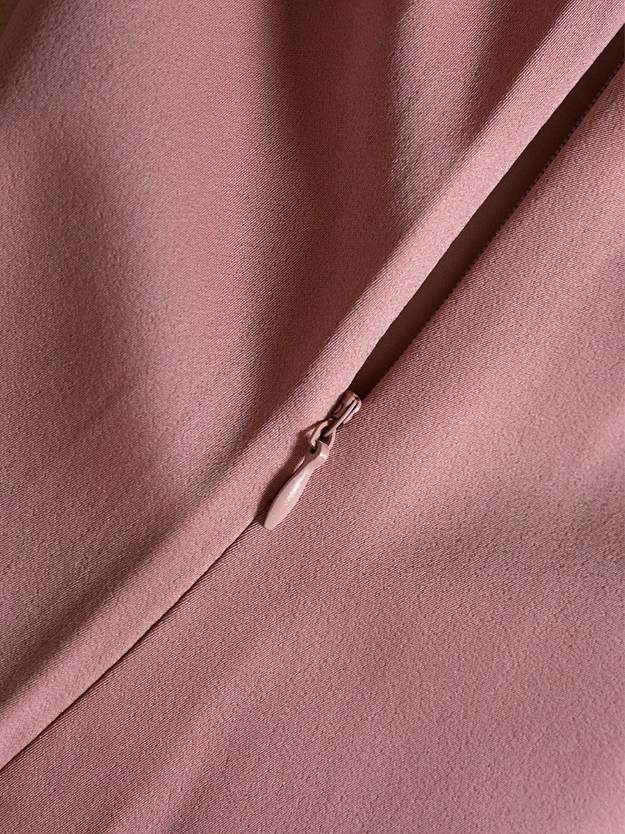 Gentle Satin Halter Midi Dress