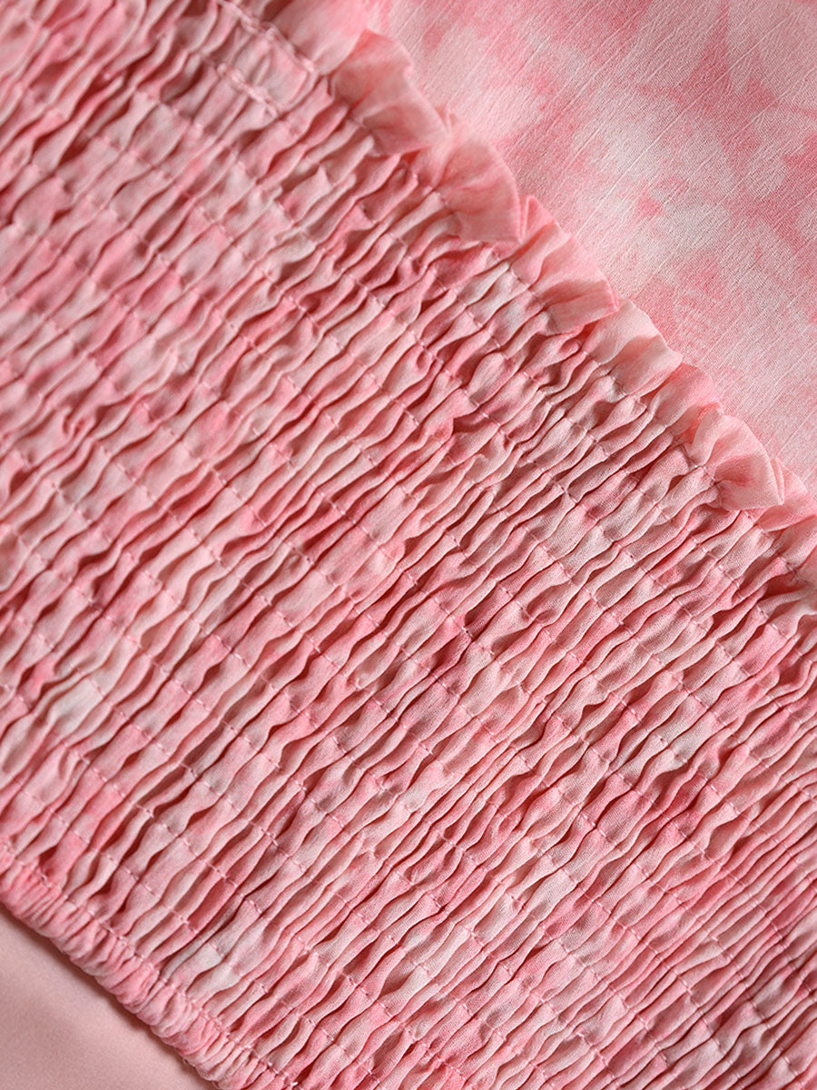 Chiffon Floral Printed Pink Dress