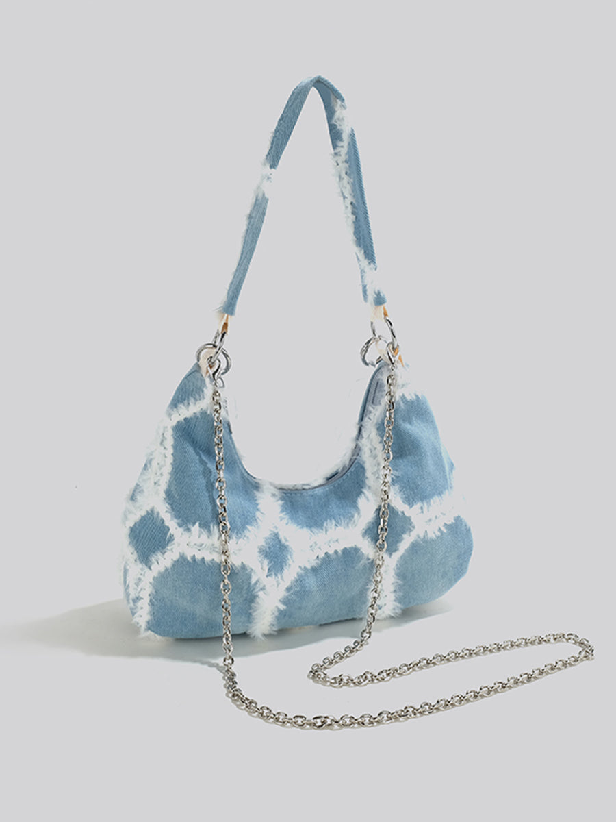 Vintage Denim Patchwork Bag