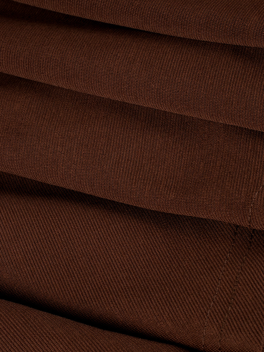 Stretch Pleated Coffee Dress