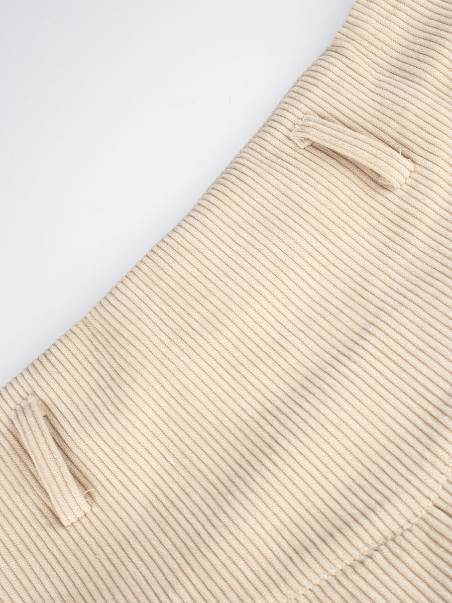 Corduroy Pleated Skirt with Belt