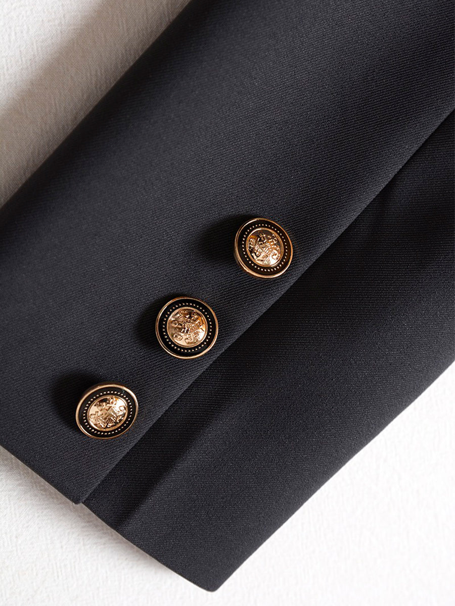 Gold Badge Short Sleeve Suit Dress