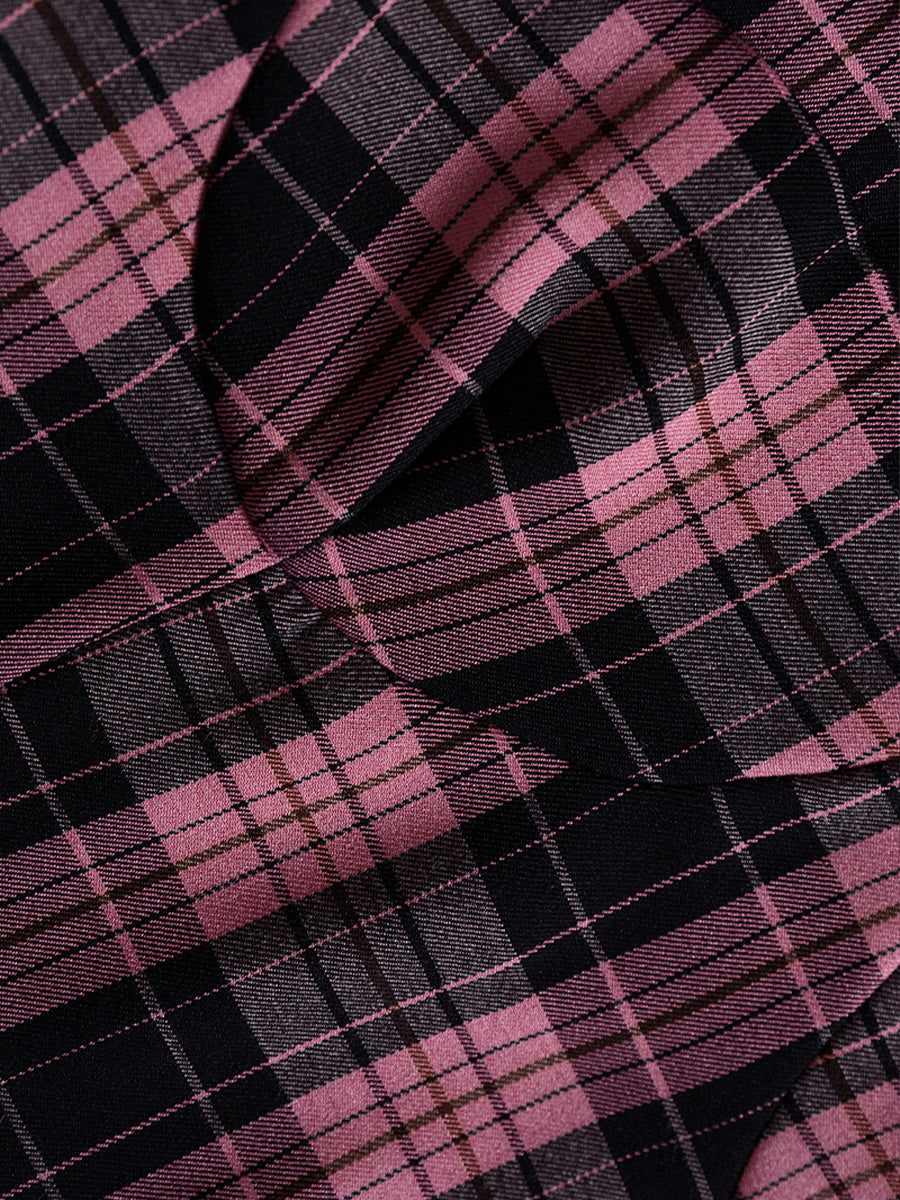 Kpop Purple Plaid Camisole&Skirt Set